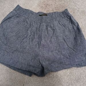 Yaly Couture Linen Denim Shorts